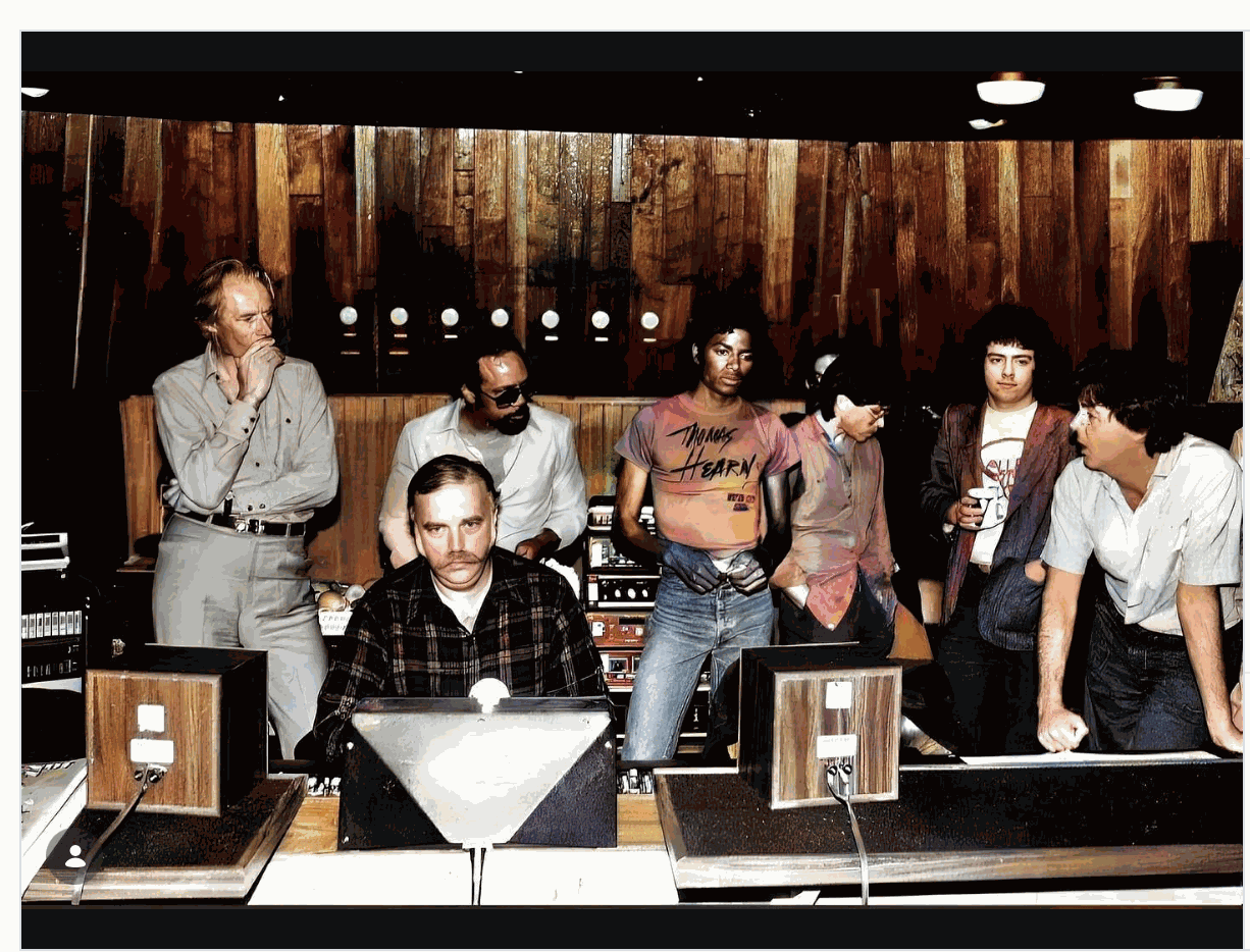 Thriller recording session with Auratone 5Cs on the console